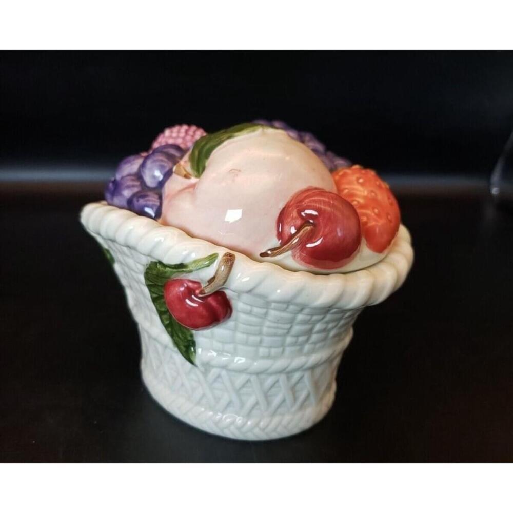 GOEBEL DECORATIVE PORCELAIN BASKET WITH FRUIT LID Jam Jar?